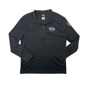 Harley Davidson Shirt Men L Large Charcoal 1/4 Zip Chandler AZ Performance Mock